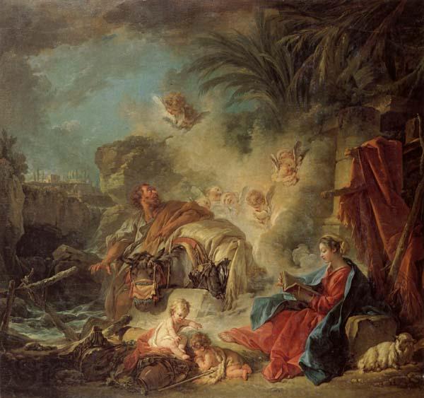 Francois Boucher Rest on the Flight into Egypt Norge oil painting art